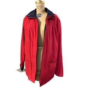 Vintage Men’s Mackintosh Red and Blue Rain Jacket, size medium